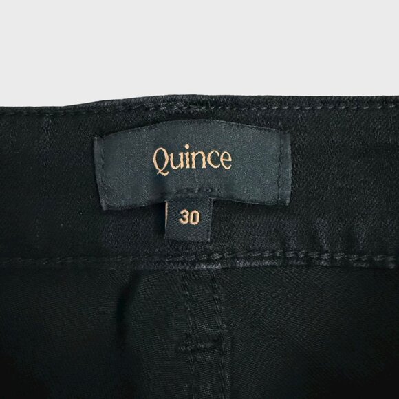 Quince Bella Stretch Straight Denim Jeans Black Women's 30 Organic Cotton New - Picture 11 of 14